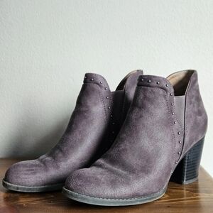SOUL Naturalizer Purple Suede Studded Ankle Booties